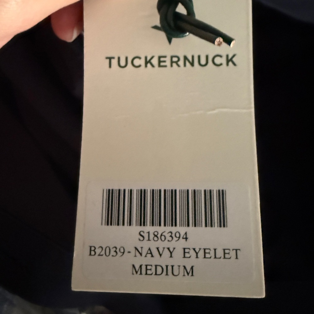 Medium Tuckernuck Navy Eyelet Royal Shirt Dress - Picture 9 of 10